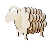 Giwnhvx Puzzle 3D en Forme de Mouton, sous-Verres en Bois pour, Ensemble de sous-Verres Humoristiques en Forme de Mouton, sous-Verres en Forme d'animaux Mignons, Couleur Bois
