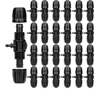 Giwnhvx Raccords d'irrigation goutte à goutte de 1/2 à 1/4, lot de 25 raccords en T barbelé de 1,27 cm à raccord de tube d'irrigation de 6,35 mm