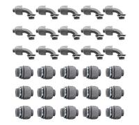 Giwnhvx Raccords pour conduits électriques non métalliques de 30 pièces, connecteurs étanches de 3/4 pouces, conduit flexible en PVC (droit + 90 degrés)
