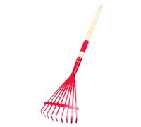 Giwnhvx Râteau pour enfants avec manche en bois dur et joli râteau pour enfants, outil de jardin pour enfants de plus de 3 ans, rouge