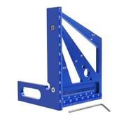 Giwnhvx Règle carrée 22,5/30/45/60/67,5/90 degrés, rapporteur, règle de mesure 3D multi-angle, artisanat de charpentier en bois, couleur : bleu