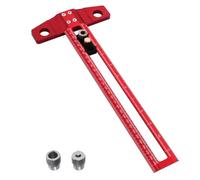 Giwnhvx Règle de marquage 2 en 1 pour le travail du bois - Règle de marquage en T carré avec manchon de perçage 6/8/10 mm - 30 cm