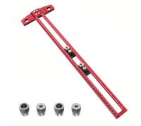 Giwnhvx Règle de marquage 2 en 1 pour le travail du bois - Règle de marquage en T carré avec manchon de perçage 6/8/10 mm - 50 cm