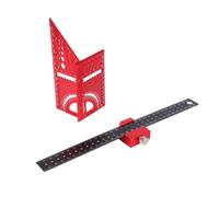 Giwnhvx Règle de mesure multi-angles et règle coulissante, rapporteurs d'angle de 45/90 degrés, ensemble d'outils carrés de menuisier pour le travail du bois