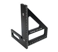 Giwnhvx Règle triangulaire à onglet carrée en aluminium pour menuisier de précision pour le travail du bois 45/90 degrés facile à installer Noir