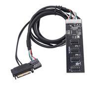 Giwnhvx Répartiteur d'en-tête USB 2.0 9 broches 1 à 4 extensions avec câble d'interface IDE pour adaptateur de carte mère PC