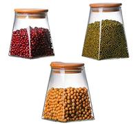 Giwnhvx Réservoir Carré Grande capacité Pot Carré en Verre Réservoir Réservoir Scellé Réservoir pour Aliments