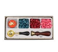 Giwnhvx Rétro Romantique Sceau Set Métal Anglais Lettre Bénédiction Coffret Cadeau Sceau 5
