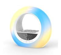 Giwnhvx Réveil à lever du soleil, avec veilleuse, horloge de bureau pour dormir profondément, aide à l'endormissement pour chambre à coucher