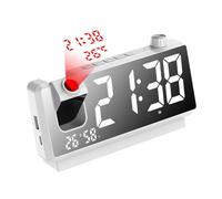 Giwnhvx Réveil à Projection HD avec Affichage LED, Réveil Intelligent pour la Chambre à Coucher, Projecteur D'Horloge Numérique Rotatif à 180 Degrés.