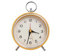 Giwnhvx Réveil analogique avec fonction Snooze réveil rond rétro pour salon, chambre à coucher pour enfants orange