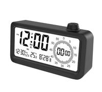 Giwnhvx Réveil avec Compte à Rebours Double Affichage Visual Manager Réveil Bouton de Détection de Température Design Montres Noir Durable Facile à Installer Facile à Utiliser