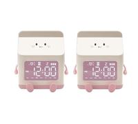 Giwnhvx Réveil électronique en carton de lait, mini compte à rebours pour étudiants, petit réveil, horloge de chambre à coucher rose