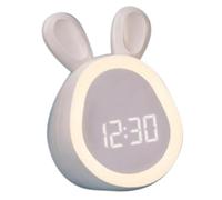 Giwnhvx Réveil Mignon pour Enfants avec Veilleuse, Réveil Numérique LED à Gradation Continue, pour Garçons et Filles, Blanc
