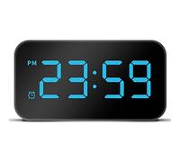 Giwnhvx Réveil numérique avec écran miroir LED, commande vocale pour chambre à coucher, fonction snooze, horloge de table, décoration de la maison, horloge LED