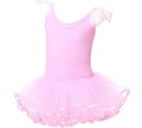 Giwnhvx Robe Une Pièce Danse Filles Jupe Exercice Vêtements Robe en Molleton Moelleux avec Croix dans Le Dos pour Jeunes Enfants-130