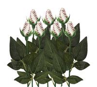 Giwnhvx Rose de Softball Sport Rose en Cuir Fait à la Main Fleurs Artificielles de Softball Cadeau pour l'obtention du diplôme des fans de Maman de Softball,B