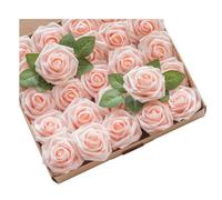 Giwnhvx Roses Artificielles D'Apparence Artificielle, Bouquets de Mariage, Centres de Table, Fête Prénuptiale, Décoration D'Intérieur, B PE 25 Pièces
