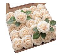 Giwnhvx Roses Artificielles Fleurs Artificielles à la Recherche de Roses Bouquets de Mariage, C PE 25 Pièces