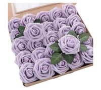 Giwnhvx Roses Artificielles Fleurs Artificielles à la Recherche de Roses Bouquets de Mariage Centres de Table Nuptiale Douche Fête Décor à, F PE 25 Pièces