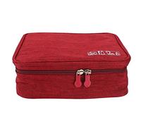 Giwnhvx Rouge ÉTanche Carré Femmes Maquillage Lavage Articles de Toilette Sac CosméTique Maquillage Voyage Kit Organisateur Sac Transparent Intervalle