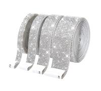 Giwnhvx Rouleau de ruban diamant autocollant à paillettes fait à la main pour décoration de cadeaux, fournitures de mariage, cosmétiques, vase