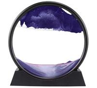 Giwnhvx Sablier d'art d'image de Sable de Paysage Naturel Dynamique 3D, Peinture ColoréE Ronde en Verre Transparent (Violet)