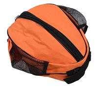 Giwnhvx Sac à dos rond pour ballon de basket-ball, volley-ball, football, bandoulière réglable, sac de rangement, noir + orange