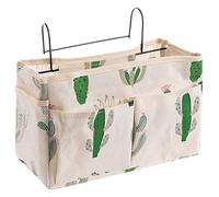 Giwnhvx Sac de Rangement CosméTique Sac de Rangement Suspendu en Treillis Organisateur de Rangement de Chevet avec Poche de Lit à Crochet Cactus