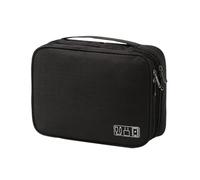 Giwnhvx Sac de rangement pour câbles - Organiseur électronique numérique pour voyage, étui portable pour câbles, chargeurs et accessoires - Noir
