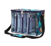 Giwnhvx Sac de rangement pour outils de tricot, capacité portable, sac de rangement pour aiguilles à tricoter, sac portable transparent et visible, Oxford L, facile à utiliser, bien fait