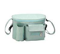 Giwnhvx Sac de rangement pour poussette de bébé - Grande capacité - Sac à langer - Crochet - Pour landau - Vert clair