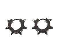Giwnhvx Sac De Velours Boucles D'oreilles,Goujon De Style Rockabilly Motard En Acier Inoxydable Cerceau De Pip Course Race, Noir
