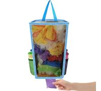 Giwnhvx Sac Poubelle à Grille en Plastique Respirant Suspendu Chaussettes Organisateurs de Rangement D'Articles Divers Sac de Rangement de Cuisine Salle de Bain Bleu