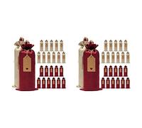 Giwnhvx Sacs à vin en toile de 48 pièces, sacs cadeaux pour vin, sacs pour bouteilles de vin avec lanières, étiquettes et cordes, couvercles pour bouteilles de vin réutilisables