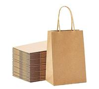 Giwnhvx Sacs en papier 50 pièces sacs en papier pour fêtes sacs en papier kraft fournitures pour fêtes 21 x 8 x 15 cm
