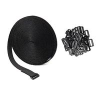 Giwnhvx Sangle de Câble RéGlable avec 50 Boucles Longueur de Coupe Libre Attache de Câble de Fixation RéUtilisable Noire Sangle de Fixation (32Ftx0.8 Pouces)