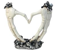 Giwnhvx Sculpture à la Main Squelette Main Coeur Doigt Geste Résine Gothique Décoratif Sculpture à la Main Coeur Main Squelette Décoration