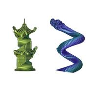 Giwnhvx Sculpture de Dragon Colorée Figurine de Dragon Chinois Sculpture pour Décoration de Bureau à Domicile Imprimé 3D Loong pour Étagère