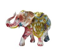 Giwnhvx Sculpture d'éléphant décorative en résine - Statue d'éléphant - Décoration - Animaux - Figurines - Objet de collection - Fait à la main