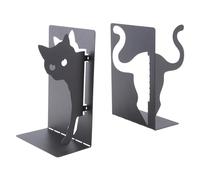 Giwnhvx Serre-livres design pour chats - Porte-chatons décoratifs en métal pour livres, magazines, coussinets antidérapants, coins arrondis