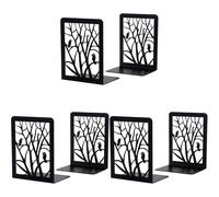 Giwnhvx Serre-livres, serre-livres pour étagères, serre-livres décoratifs pour livres, serre-livres pour école, maison ou bureau (noir, 3 paire)