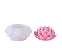 Giwnhvx Simulation de Bougie de Lotus en Silicone, Moule en Fleur, Savon, Parfum, Ornements, Décoration de Gâteau au Chocolat, Cadeau, Installation Facile, A