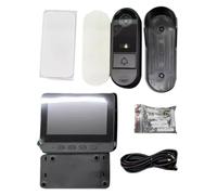 Giwnhvx Sonnette visuelle sans fil étanche avec vision nocturne infrarouge HD 4,3 pouces écran IPS