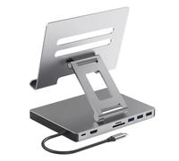 Giwnhvx Station d'accueil Support pour ordinateur portable Hub multiport en alliage d'aluminium PD Support USB3.0 Slot SD TF Station d'accueil Ethernet Gigabit, B