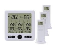 Giwnhvx Station météo intérieur/extérieur, capteurs sans fil, thermomètre, hygromètre, écran LCD LED, thermomètre (blanc) facile à installer et à utiliser