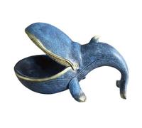 Giwnhvx Statue de baleine en résine - Bol à bonbons amusant - Bol à clés - Console - Bol à clés - Grande ouverture - Boîte de rangement A