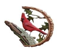 Giwnhvx Statue de Cardinal Vibrante, Décoration D'Oiseau Faite à la Main, Oiseau Marchant sur Une Branche, Ornements, Cadeau pour Les Amoureux des Oiseaux