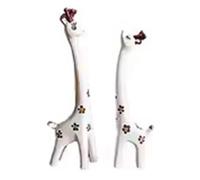 Giwnhvx Statue de Girafe Statue de Girafe en Bois Décoration de Table Sculpture de Girafe Animal Décoration pour la Bibliothèque Bureau À La Maison A