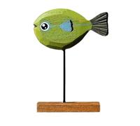 Giwnhvx Statue de poisson en bois nordique Décorations de la maison Sculpture de poisson Ornements Salon Chambre Restaurant Décoration E